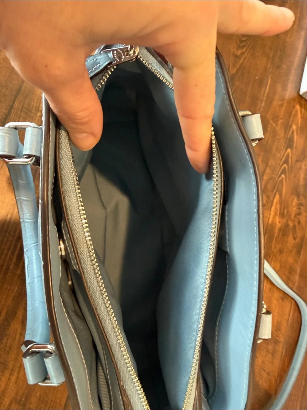 Coach Crocodile Light Blue Carry All Purse
